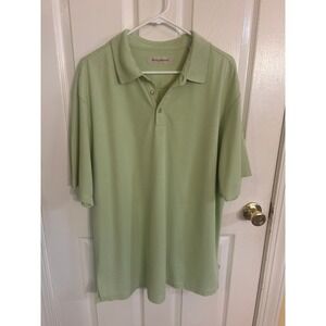 Tommy Bahama Lt Green & White Striped Modal Blend Performance Polo Shirt Size XL